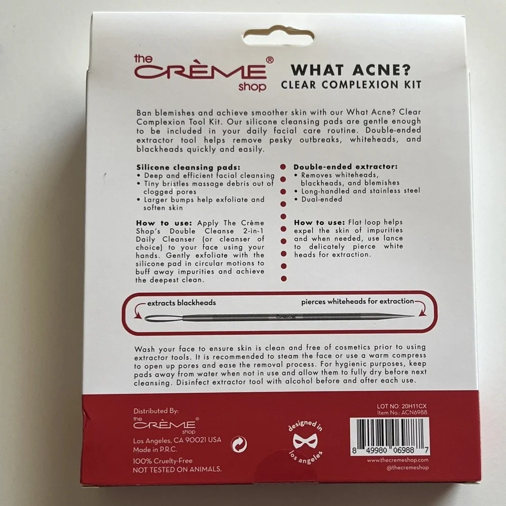 The Creme Shop Clear Complexion Kit Cleanser Exfoliating Pads + Extraction Tool